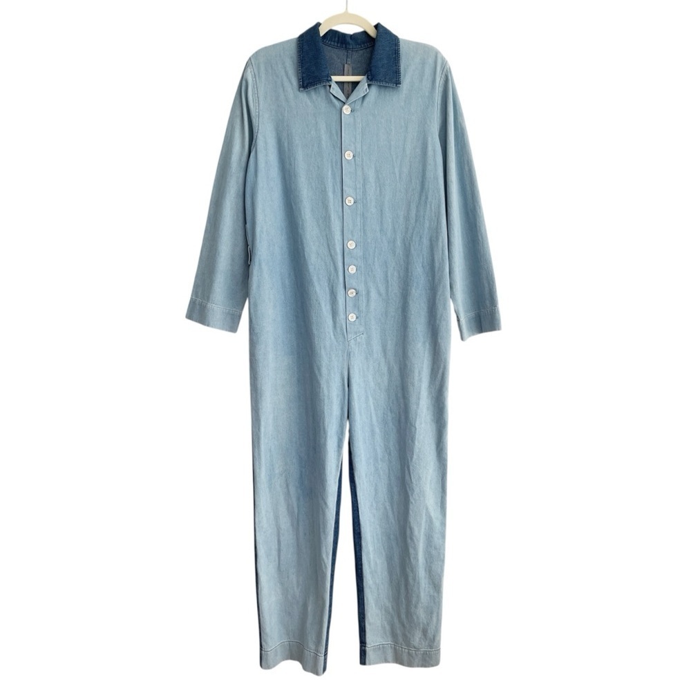 New Raquel Allegra Denim Jumpsuit Boiler Suit Two Tone Gorpcore Designer coastal